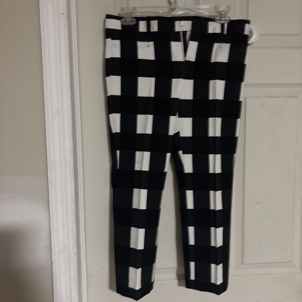 BANANA REPUBLIC SLOAN Pants Womens 2 Career Tapered Plaid Zip - Picture 4 of 9